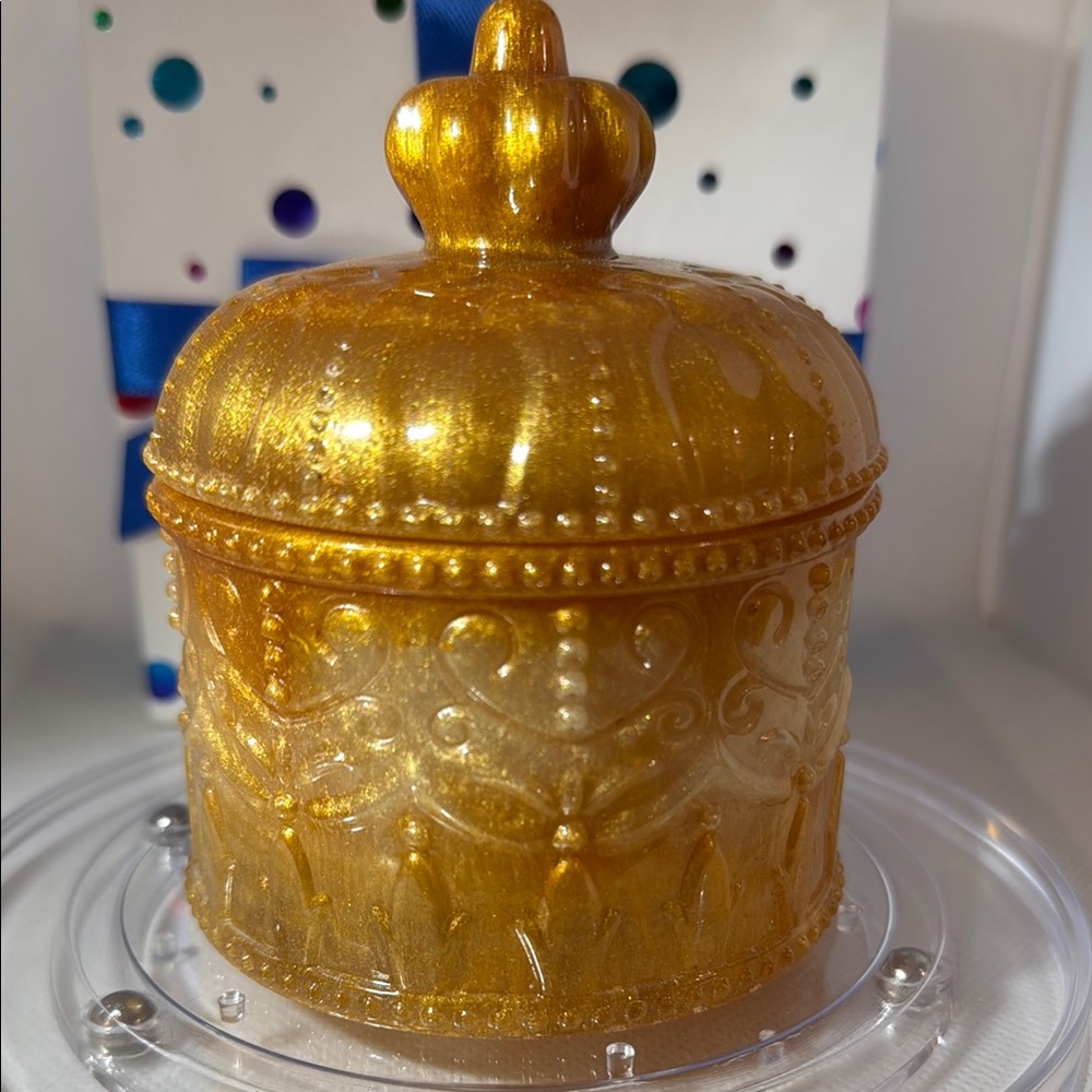 Unique Resin Gold Decorative Trinket Box